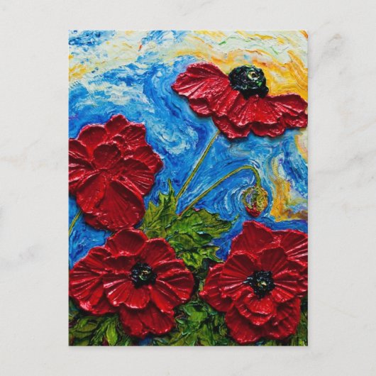 Rode papaver briefkaart (Voorkant)