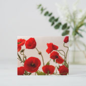 Rode papaver briefkaart (Staand voorkant)