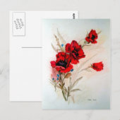 Rode papaver briefkaart (Voorkant / Achterkant)