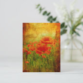 Rode papaver  briefkaart (Staand voorkant)