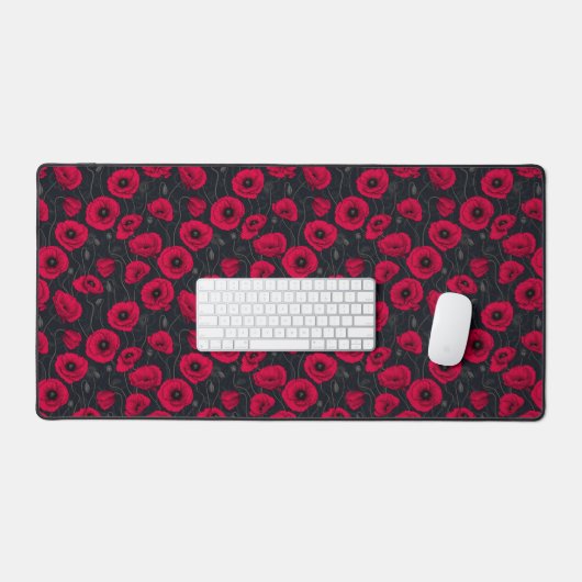 Rode papaver bureaumat (Keyboard & Muis)