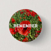 Rode papaver Button (Voorkant)