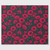 Rode papaver cadeaupapier (Vlak)