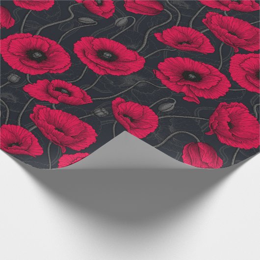 Rode papaver cadeaupapier (Hoek)