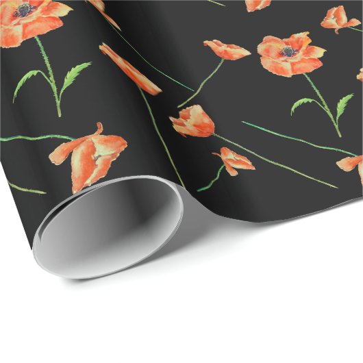 Rode papaver cadeaupapier (Rol Hoek)