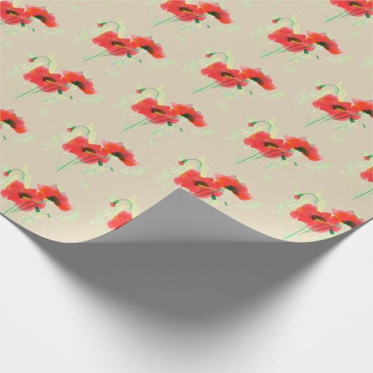 Rode papaver cadeaupapier (Hoek)