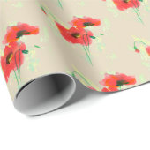 Rode papaver cadeaupapier (Rol Hoek)