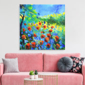 rode papaver canvas afdruk (Insitu (Woonkamer))