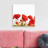 Rode papaver canvas afdruk (Insitu (Woonkamer))