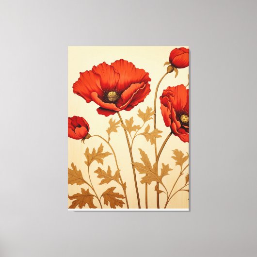 Rode papaver canvas afdruk (Voorkant)