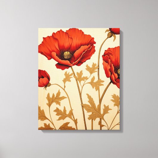 Rode papaver canvas afdruk (Voorkant)
