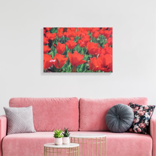 Rode papaver canvas afdruk (Insitu (Woonkamer))