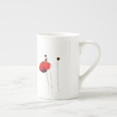 rode papaver china espresso porselein kop (Rechts)