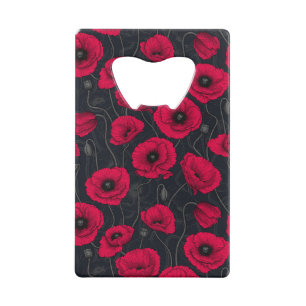 Rode papaver creditkaart flessenopener