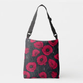 Rode papaver crossbody tas (Voorkant)