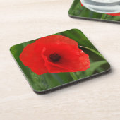 Rode papaver drankjes onderzetter (Linkerzijde)