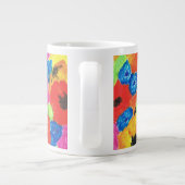 Rode papaver en blauwe cornbloemen grote koffiekop (Achterkant)