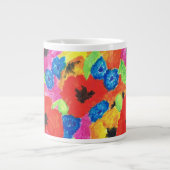 Rode papaver en blauwe cornbloemen grote koffiekop (Voorkant)