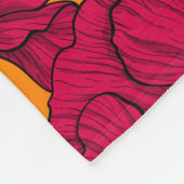 Rode papaver en blauwe cornbloemen op sinaasappel fleece deken (Hoek)