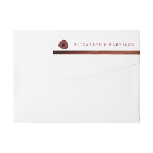 Rode papaver en Burlap Wedding (Achterkant)