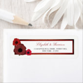 Rode papaver en Burlap Wedding Etiket (Insitu)