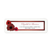 Rode papaver en Burlap Wedding Etiket (Voorkant)
