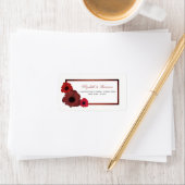 Rode papaver en Burlap Wedding Etiket (Insitu)