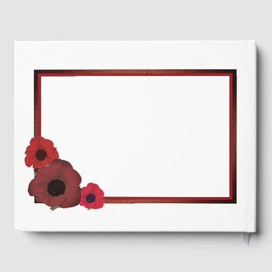 Rode papaver en Burlap Wedding Gastenboek (Achterkant)