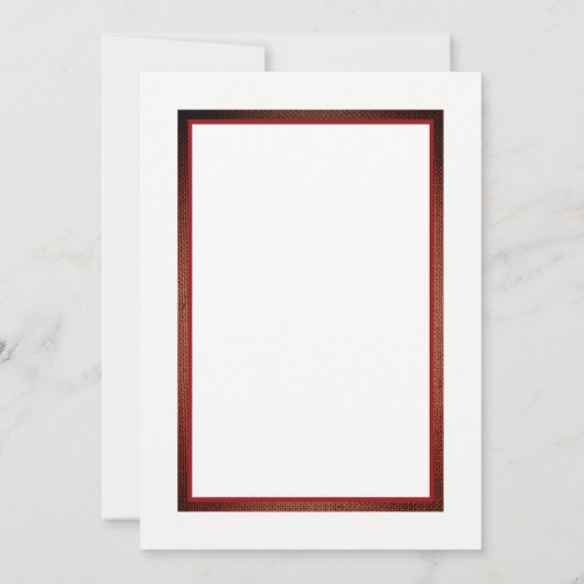 Rode papaver en Burlap Wedding Kaart (Achterkant)