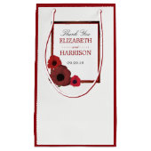 Rode papaver en Burlap Wedding Klein Cadeauzakje (Voorkant)
