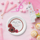 Rode papaver en Burlap Wedding Papieren Bordje (Feest)