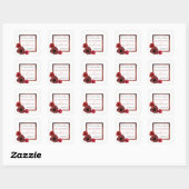 Rode papaver en Burlap Wedding Vierkante Sticker (Vel)