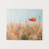 Rode papaver en goudgerst wandkleed (Voorkant (horizontaal))