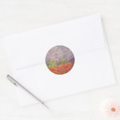 rode papaver en paarse schuur ronde sticker (Envelop)