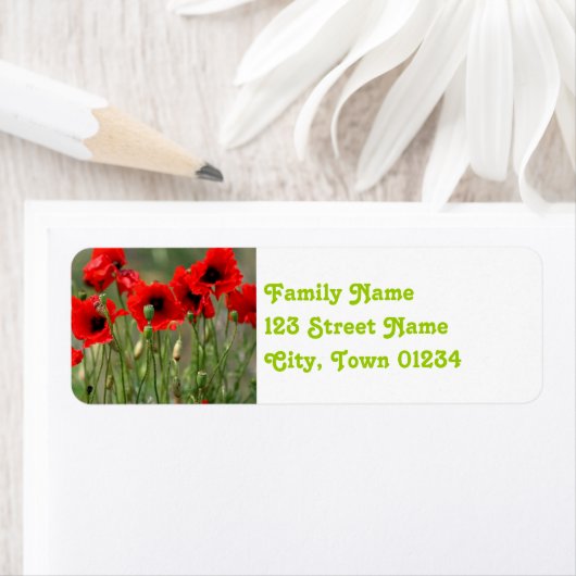 Rode papaver etiket (Insitu)