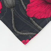 Rode papaver fleece deken (Hoek)