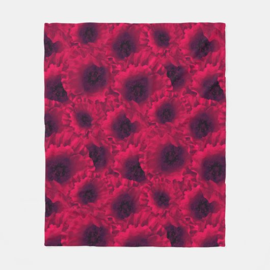 Rode papaver fleece deken (Voorkant)