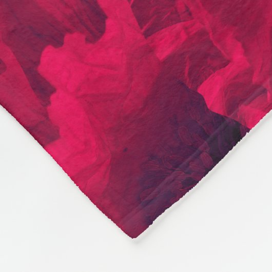 Rode papaver fleece deken (Hoek)