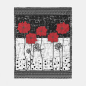 Rode papaver fleece deken (Voorkant)