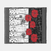 Rode papaver fleece deken (Voorkant (Horizontaal))