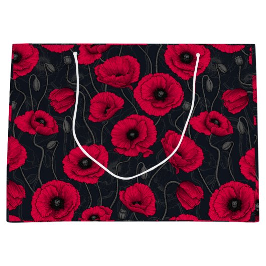 Rode papaver groot cadeauzakje (Voorkant)