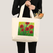 Rode papaver grote tote bag (Voorkant (product))