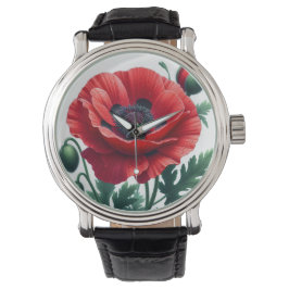 rode papaver horloge