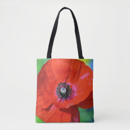 Rode papaver in de Sunshine Foto Tote Bag