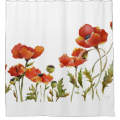 Rode papaver in de waterverf van de bries douchegordijn (Voorkant)