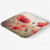 Rode papaver in een veld papieren bordje (Gebogen)