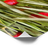 Rode papaver in een wielveldef poster (Hoek)