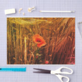 Rode papaver in Golden Wheat Field Thanksgiving Tissuepapier (Craft)
