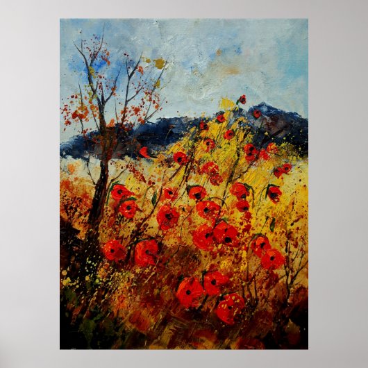 Rode papaver in Provence 450108 Poster (Voorkant)