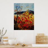 Rode papaver in Provence 450108 Poster (Keuken)
